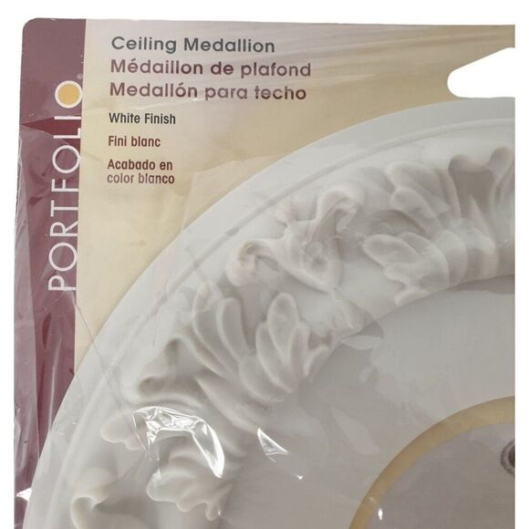 Portfolio Lilika Ceiling Medallion 10 Inch White Finish NEW - Picture 4 of 5